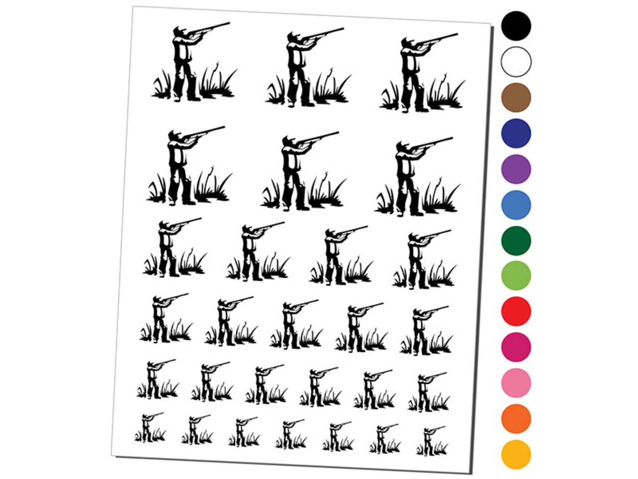 Duck Hunter with Hunting Rifle Temporary Tattoo Water Resistant Fake Body Art Set Collection